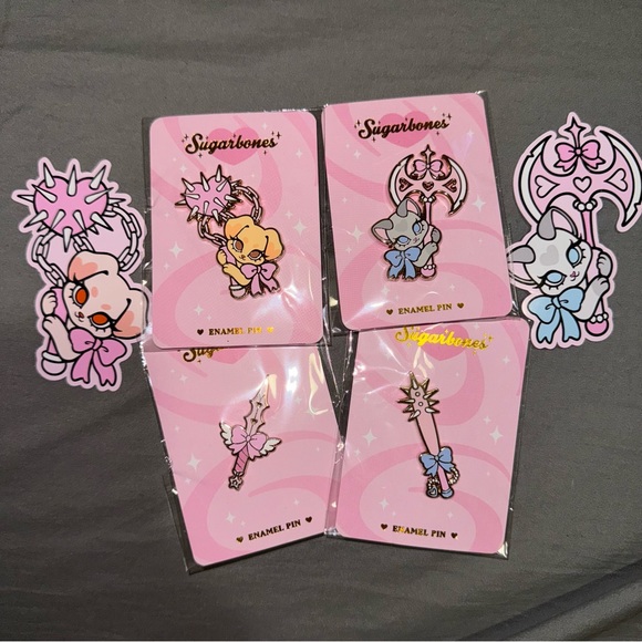 Sugar bones kawaii puppy and cat pin set - Picture 1 of 1
